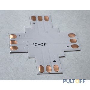 10mm, 3pin, kruisvorm, FPC  voor SPI led strip F3P-10