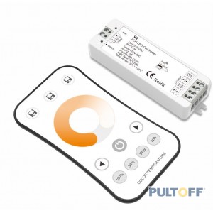 2,4G Dual Color CCT 2CHx5A 12-24V Led strip Controller + REMOTE