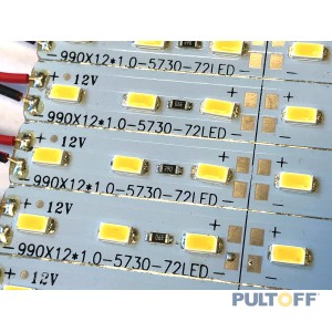 5730 warm witte 72 leds/m 12V, breedte 12mm, aluminiun board #49 5730 warm witte 72 leds/m 12V, breedte 12mm, aluminiun board #49