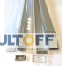 ALUMINIUM dubbel onbouw gelder U-PROFIL 1m